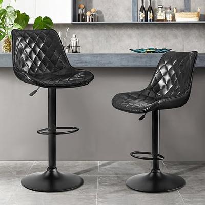 Set of 2 Leather Swivel Bar Stool Adjustable Kitchen Counter Height Dining  Chair