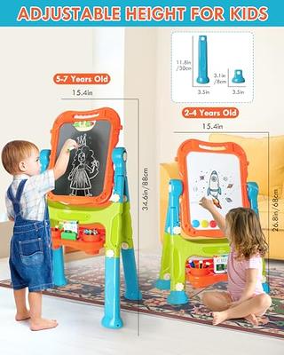  Toddler Easel, 3-in-1 Kids Art Easel Double-Sided Tabletop  Easel with Art Accessories : Toys & Games