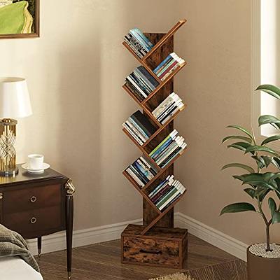 SUNMORY 6 Tier Tree Bookshelf, Small Bookcase with Storage Cabinet, Modern  Tall Narrow Bookshelves Organizer, Floor Standing Book Shelf for  Bedroom/Living Room/Home Office/Corner, Rustic Brown - Yahoo Shopping