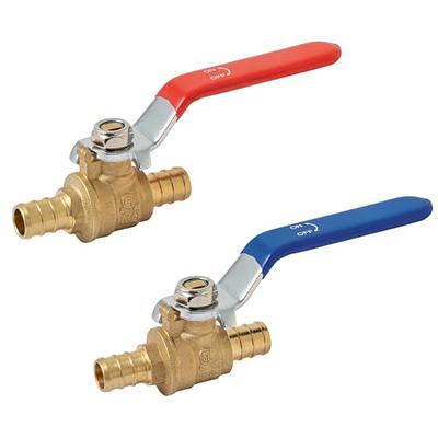LD Valve- 1/2'' PEX Brass Ball Valve, 1/2-in PEX LF Brass Shut off Ball  Valve with Red and Blue Long Lever,1/4 Turn PEX Water Valve with cUPC  Certified for Cold and Hot