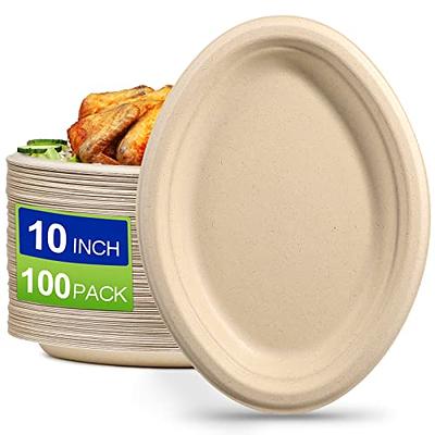 EcoAvance Small Paper Plates: 60 Pack Oval Paper Plates, 100