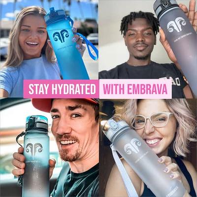 Embrava Best Sports Water Bottle - 32oz Large - Fast Flow, Flip Top Leak  Proof Lid w/One Click Open - Non-Toxic BPA Free & Eco-Friendly Tritan  Co-Polyester Plastic (blue) 