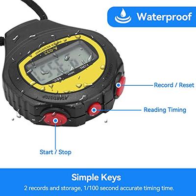 Luminous Stopwatch - Digital Stopwatch Timer with Lanyard, Countdown Sports  Stopwatch Handheld Stop Watches with Alarm & Calendar, Shockproof