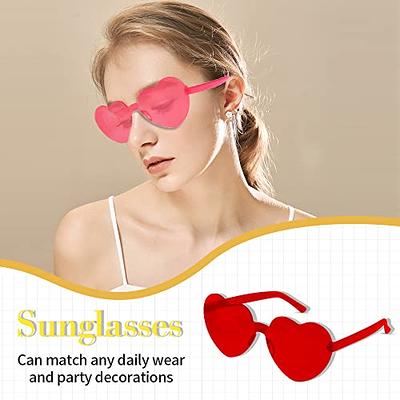 Women's Pink Heart Shaped Party Sunglasses