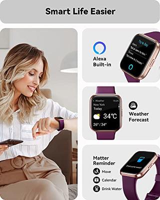  TOOBUR Smart Watch for Women Men(Answer/Make Calls), Alexa  Built-in, Fitness Tracker, Heart Rate/Sleep/Blood Oxygen Tracker/100  Sports/IP68 Waterproof, Smartwatch Compatible Android iOS : Electronics