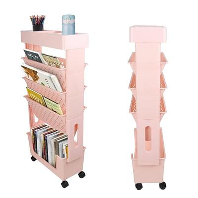 1pc Two-tier Multifunctional Storage Shelf, Movable Bookshelf For Students  Living Room/home, Desktop Organizer Rack, Portable Easy Installation  Bookshelf Handcart