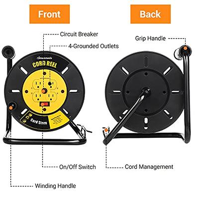  PLUGTUL Retractable Extension Cord Reel, 50FT