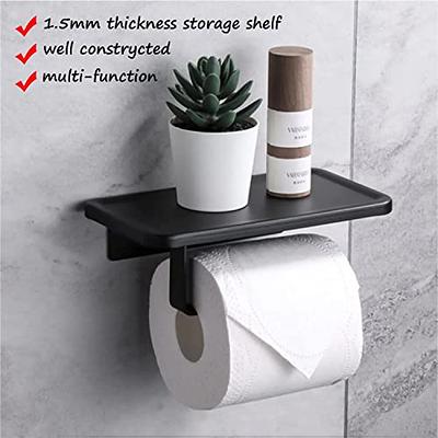 JQK Toilet Paper Storage Stand Matte Black, 304 Stainless Steel