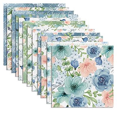 12 Designs Vintage Blue Rose Pattern Paper Pack 24 Sheets Vintage