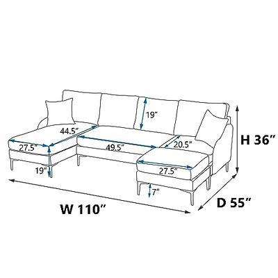 Reversible Left or Right Chaise Sectional Sofa Set U-shape 4