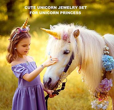 Personalized Unicorn Necklace. Stainless Steel. Little Girls Jewelry. Unicorn Gifts 16 + 2 / Charm & Initial