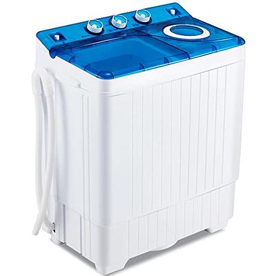 Mini 14.3(7.7+6.6)lbs Semi-Automatic Portable Mini Washing Machine Twin Tub  Washer Spin Dry for Apartment Dorms Home