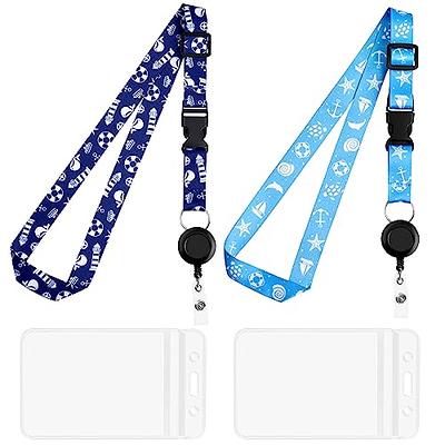 5 Sets Cruise Lanyards Pattern Adjustable Lanyard with Retractable Reel  Waterproof ID Badge Holders for Cruises Ship Cards Accessories (Vivid Style)