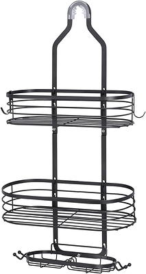 Mainstays Large over the Shower Caddy, 2 Shelves, 1 Deep Basket