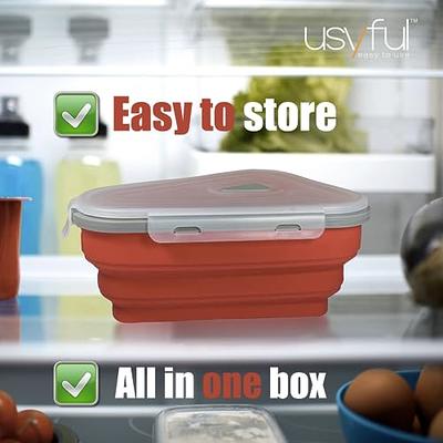 Collapsible Silicone Food Storage Container Set with Lids Microwaveable  Freezer Dishwasher Safe BPA Free SiliconeBento Lunch Box