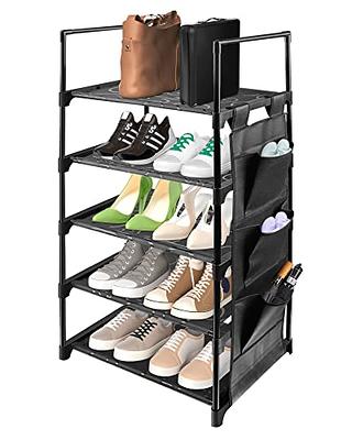 5-Tier Dish Rack Stackable Shoe Rack 15-Pairs Sturdy Shoe Shelf Storage Shoe Tower for Bedroom Entryway Hallway