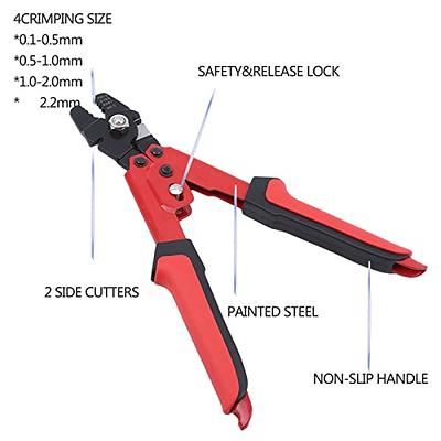 Wire Rope Crimping Tool Kit, 100ft Stainless Steel Vinyl Coated Aircraft  Cable (1/16 Inch Overmolded to 5/64 Inch), 100x Ferrule and 10x Hooks (Red)  - Yahoo Shopping