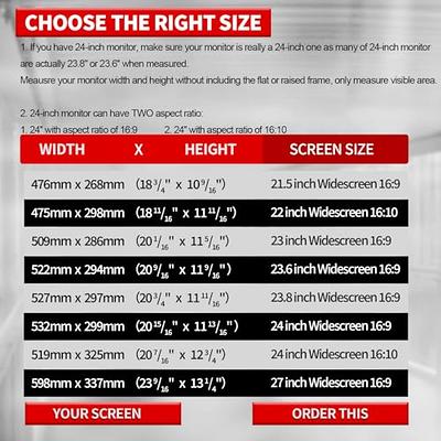 monitor 21.5 inch vs 23.5 inch Size Comparison 