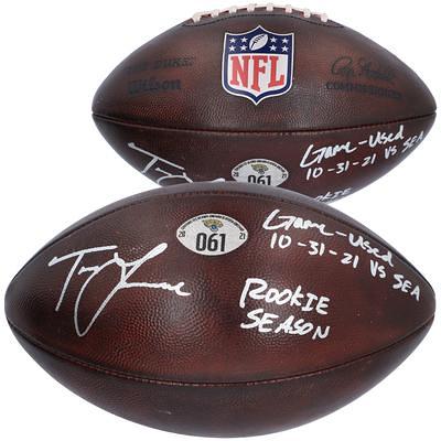 Trevor Lawrence Jacksonville Jaguars Autographed Game-Used Football vs. Seattle Seahawks on October 31 2021 with Multiple Inscriptions - #61