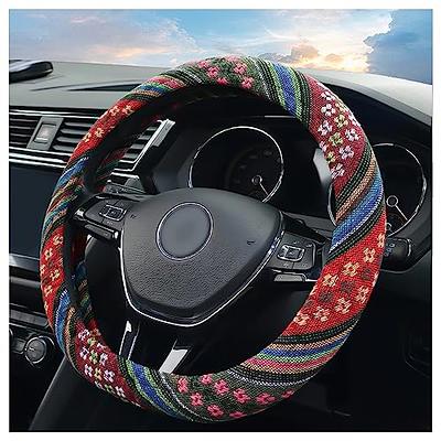 Cloth Steering Wheel Covers for Women Bohemian Universal 15 inch