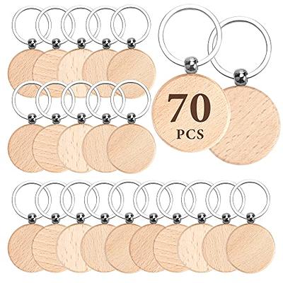 Voittozege 100 Pieces Wooden Keychain Blanks Round Shaped Wooden Keychain  Set DIY Wood Keychains Wood Blanks Key Chain Bulk Unfinished Wooden Key Ring  Key Tag for DIY Gift Craft Supplies - Yahoo Shopping