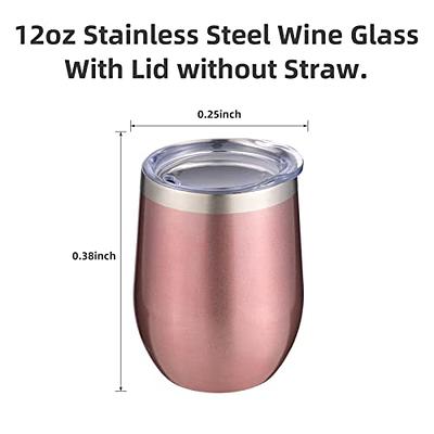 Stainless-Steel Unbreakable Wine Glasses - 18 Ounce Set of 4 Wine glasses.  Premium-Grade 18/8 Stainless Steel Red & White Stemless Wine Glasses set,  Portable Wine Tumbler, for Outdoor Events, Picnics 