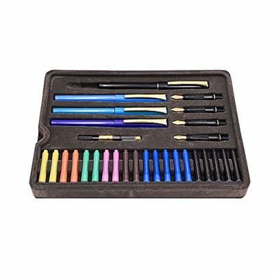 Ink Master CAlligraphy Set Fountain Pens 4 Different Size Nibs and 20  Assorted Ink Cartridges Plus One Bottled Ink Converter - Complete Easy  Learning Kit for Beginners 