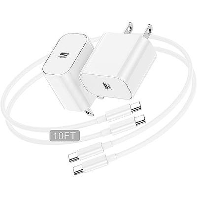 iPhone 15 Charger Block, 20W USB C Fast Charging Plug/10ft Type C