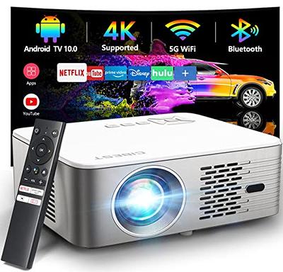 Projector 4K Support with 5G WiFi Bluetooth, CIBEST Android TV 10