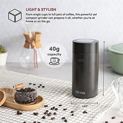 Aroma Housewares Mini Coffee Grinder and Electric Herb Grinder with 304  Stainless Steel Grinding Blades and a Premium Clear Lid (40 g.) (ACG-107B),  Black - Yahoo Shopping