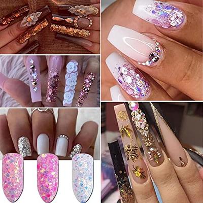 Holographic Gold Glitters Nail Art Sequins 3D Glitter Nail Flakes  Decoration for Women Girls Manicure Tips DIY Acrylic Nails Supplies Shining  Nail Art