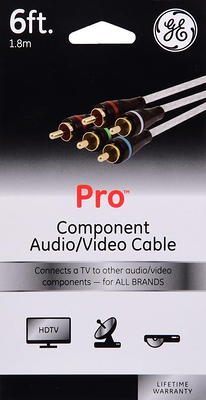 GE 6 ft. Composite RCA Audio/Video Cable with Red, White, and Yellow Ends  33608 - The Home Depot
