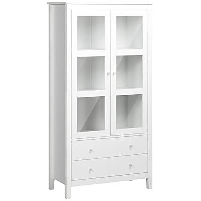 HOMCOM White 64 in. Kitchen Pantry, Freestanding Storage Cabinet