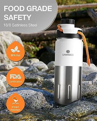 Gray Vacuum Flask Set - Insulated Water Bottle w/ 3 Cups Gift Set - Thermos  Water Bottle for Hot and Cold Drinks - Reusable Stainless Steel Water  Bottles for Indoor and Outdoor Activities (17 Fl Oz): Home & Kitchen 