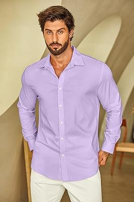 COOFANDY Men's Muscle Fit Dress Shirts Wrinkle-Free Short Sleeve Casual  Button Down Shirt at  Men’s Clothing store