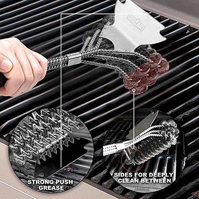 3 Pack Grill Brush and Scraper Steel Bristles BBQ Grill Brush Stainless  Steel Wire Scraper Brush Kitchen Cleaning Tools for Outdoor Home BBQ  Charcoal Porcelain Grilling Grates - Yahoo Shopping