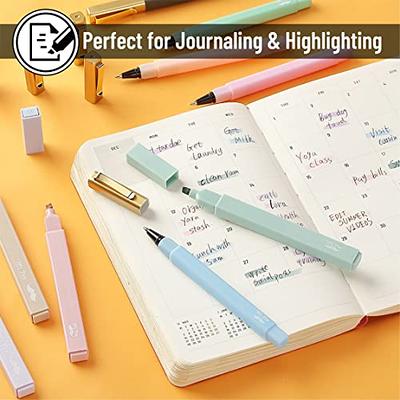 BAYTORY Pastel Highlighters and Colored Ink Pens, Glitter Aesthetic Cute  Highlighter and Pens No Bleed Journaling Stationary School Office Supplies  (Purple) - Yahoo Shopping