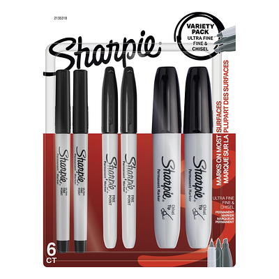 SHARPIE Twin Tip Permanent Markers, Fine and Ultra Fine, Black, 12 Count