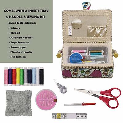Sewing Kit Basket Sewing Box Organizer For Needles Thread Tape