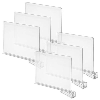  Bee Neat Clear Acrylic Shelf Dividers for Closets - Closet Shelf  Organizer and Storage for Clothes, T-Shirts, Books, Sweaters - Shelf Divider  for Closet Organization - 6 Pack - 11¼ Tall