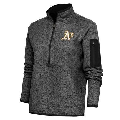 Antigua Detroit Tigers Women's Heather Gray Logo Fortune Quarter-Zip  Pullover Jacket