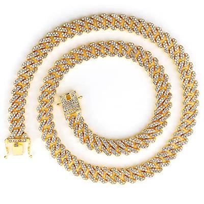 Jewlpire Diamond Cut Miami Mens Cuban Link Chain Necklace, Gold Chain |  Silver Chain for Men Boys Women, Hip-Hop & Cool Style, 316L Stainless