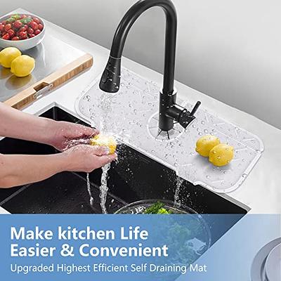 Burfocus Kitchen Sink Splash Guard, Silicone Faucet Handle Drip