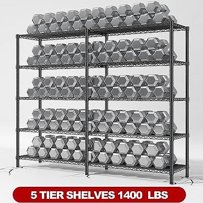 REIBII 5-Tier Garage Shelving Unit, Widen Heavy Duty Metal Storage Rac –  Reibii