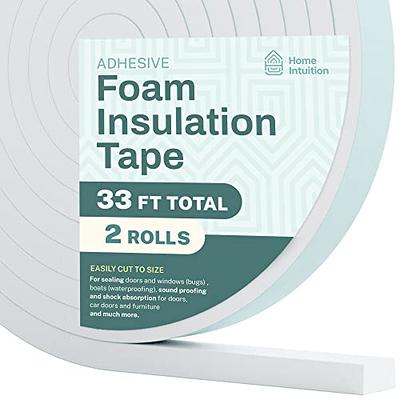 Self Adhesive Foam Tape Weatherstrip 1/4In x 1/8In x 66Ft High Density Foam  Insulation Strips Foam Seal Weather Stripping with Strong Adhesive for