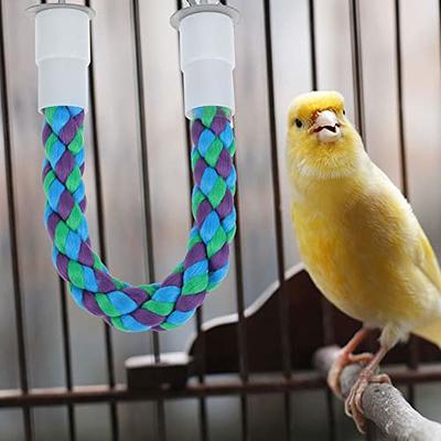 Weewooday 2 Pieces Toy Bird Rope Perches Climbing Rope Bungee Bird Toys  Rope Perch Stand Cage Rope Comfy Perch Parrot Toys for Parrot, Parakeets  Cockatiels, Conures 21.6 Inch