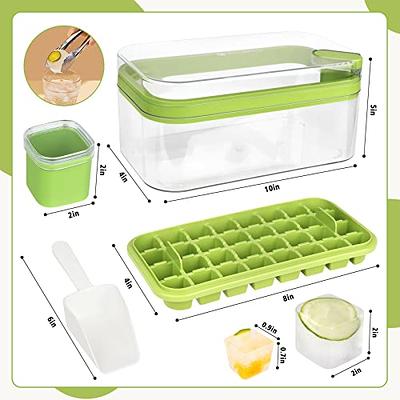 Viski Whiskey Cube Tray With Lid  2-inch Ice Trays & Molds, Grey