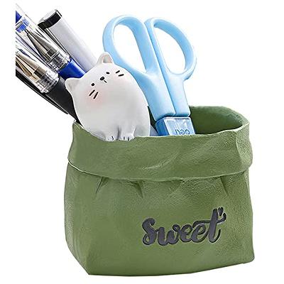 Cayxenful Pencil Holder For Desk,5 Slots 360°Degree Rotating Desk  Organizers And Accessories,Desktop Storage Stationery Supplies Organizer,  Cute