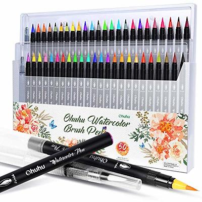 Ohuhu Markers for Adult Coloring Books: 64 Colors Art Markers Dual Brush  Chisel Tips Drawing Pens Water-Based Coloring Markers for Kids Adults
