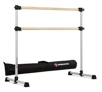 Ballet Barre Portable for Home or Studio, Height Adjustable Double Black  Bar